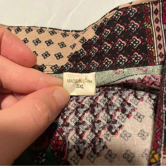 Colorful Patchwork Button-Up Shirt - Picture 3 of 4